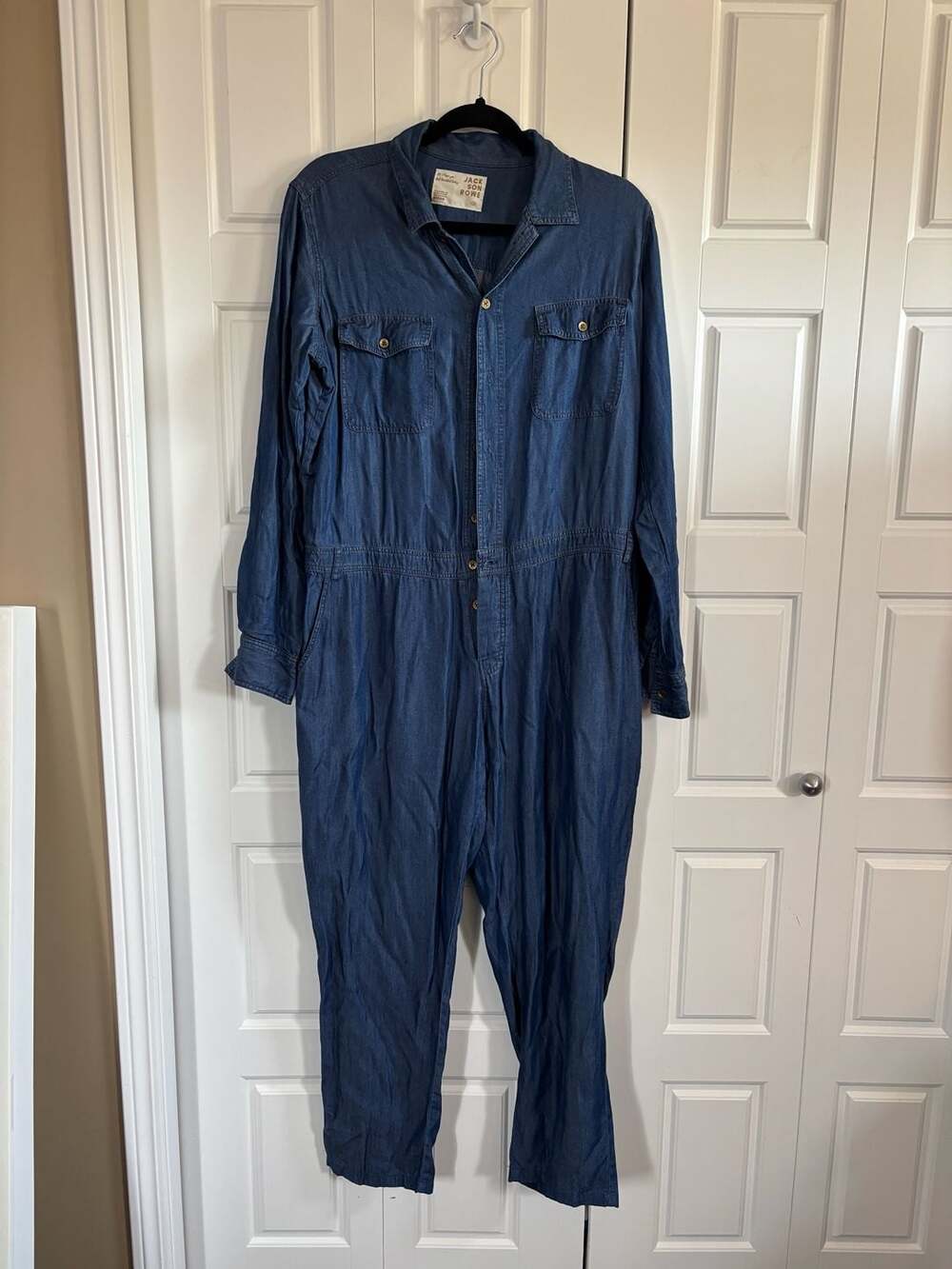 Jackson Rowe 100% Tencel Long Sleeve Denim Jumpsuit Medium